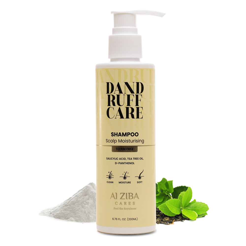 ALZIBA CARES Dandruff Care Scalp Moisturising Shampoo with Salicylic Acid,Tea Tree and D-Panthenol | for Dandruff Clean, Scalp Moisturise and Soft Hair | 200 ML | for Men and Women, All Season & all Hair Types