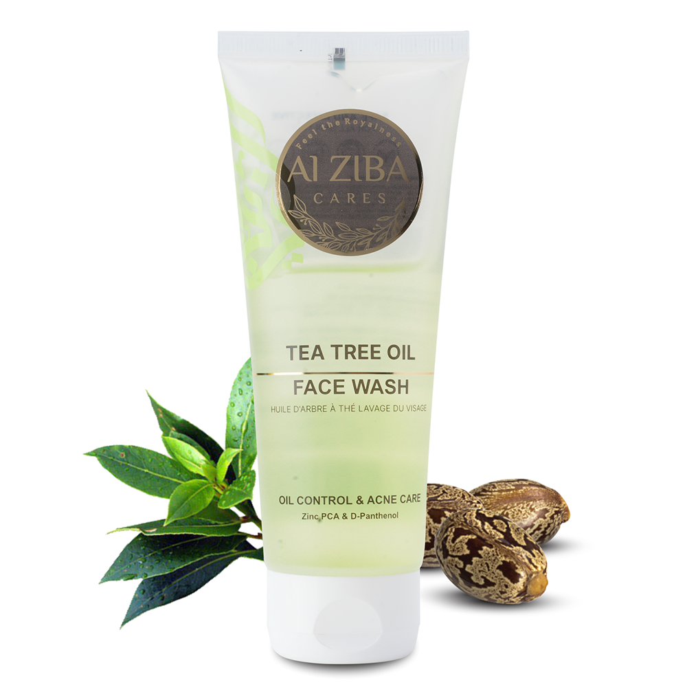 ALZIBA CARES Tea Tree Oil Face wash with Tea Tree Oil, ZINC PCA & D-Panthenol | for Acne and Oil Control, Clean and Clear Skin | 100 ML | for Men and Women, All Season & All Skin Types