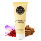 ALZIBA CARES Sandalwood Face wash with Saffron Turmeric Extracts & Citric Acid | Effective for skin Cleansing,  Brightening and Nuourishing | 100 ML | for Men and Women, All Season & all Skin Types