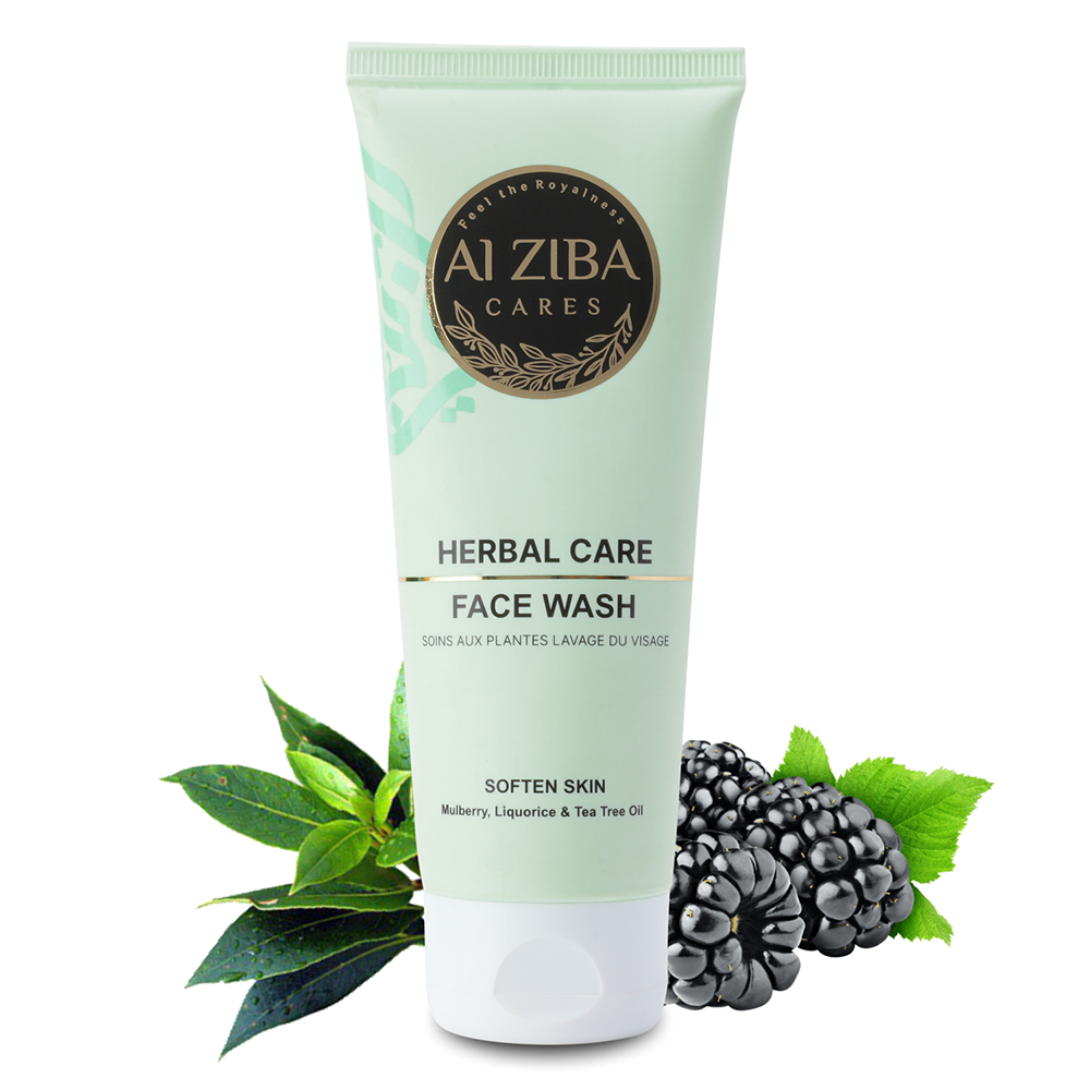 ALZIBA CARES Herbal Care Face wash with Mulberry, Liquorice, Tea Tree oil & D-Panthenol | for Soft, Supple & Balanced Skin | 100 ML | for Men and Women, All Season & all Skin Types