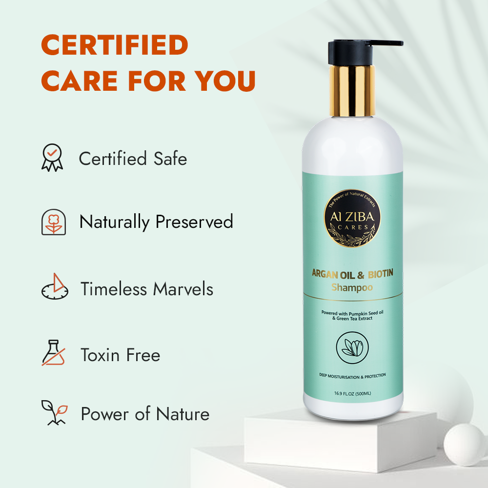 ALZIBA CARES Biotin Shampoo For Hair Moisturisation & Protection, Hair Growth