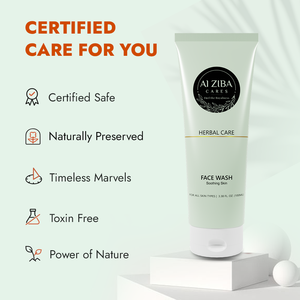 ALZIBA CARES Herbal Care Face wash with Mulberry, Liquorice, Tea Tree oil & D-Panthenol | for Soft, Supple & Balanced Skin | 100 ML | for Men and Women, All Season & all Skin Types